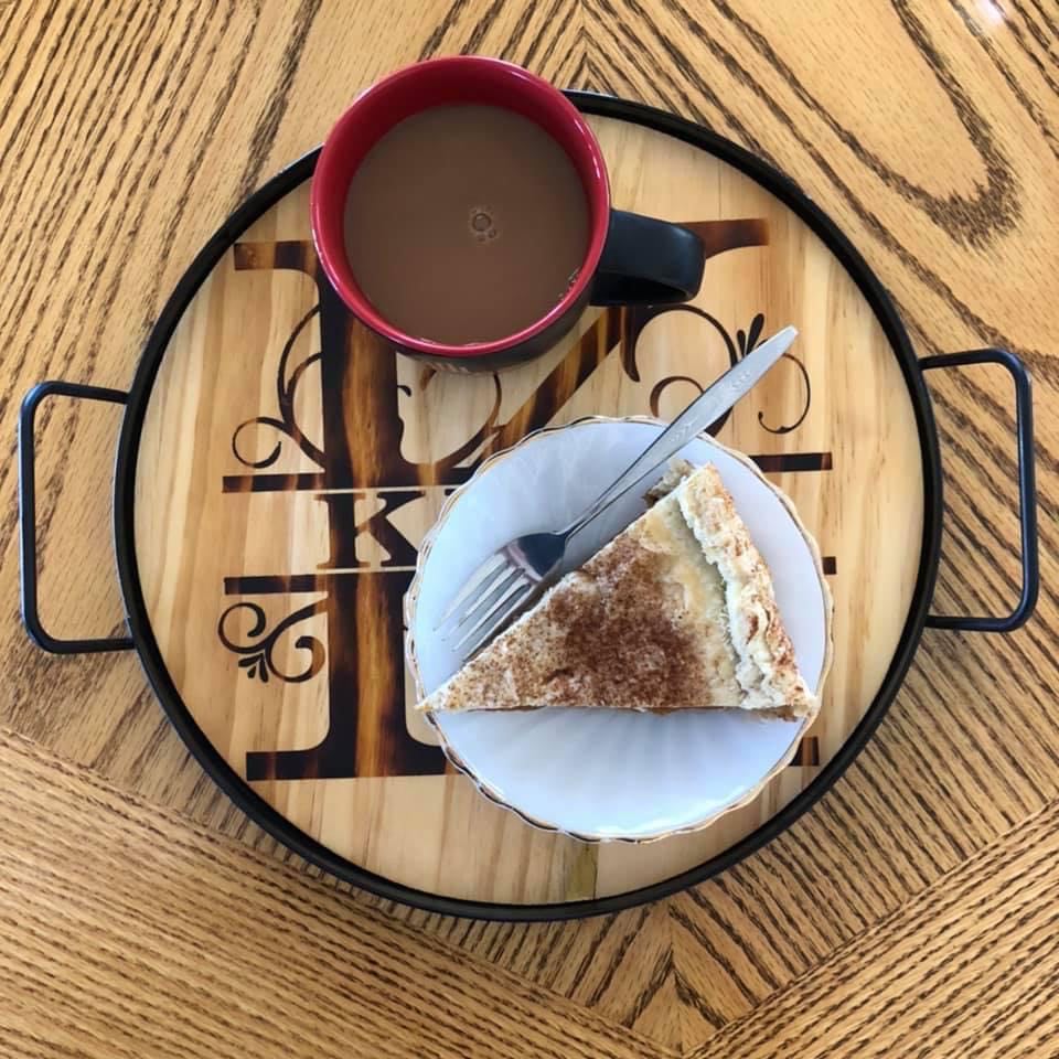 SERVING TRAY - Wood burned Split Letter